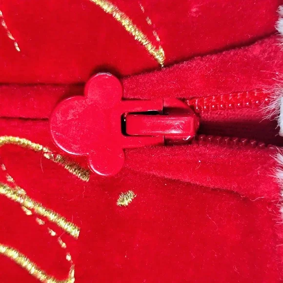 Disney Minnie Mouse Red Velvet‎ Ruffle Hooded Jacket 3T Christmas Holiday - Picture 7 of 13